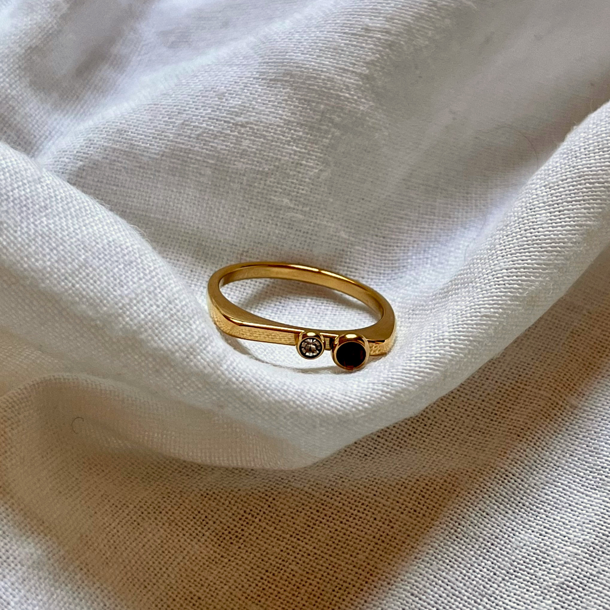 Ruby Crystal Skinny Ring