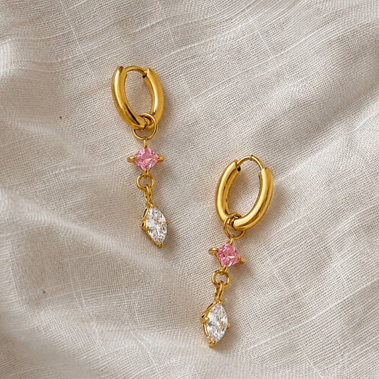 Tavi Crystal Pendant Huggie Earrings