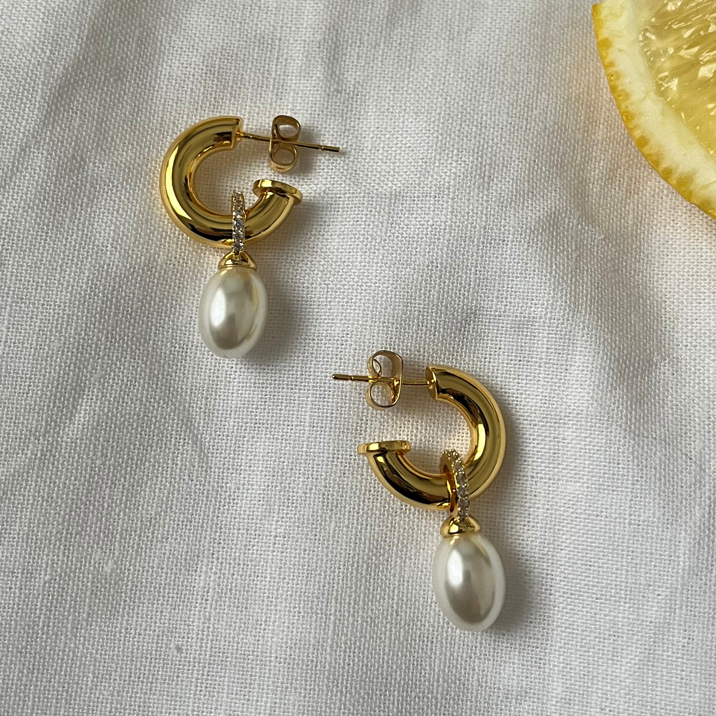Diaz Pearl Hoop Earrings