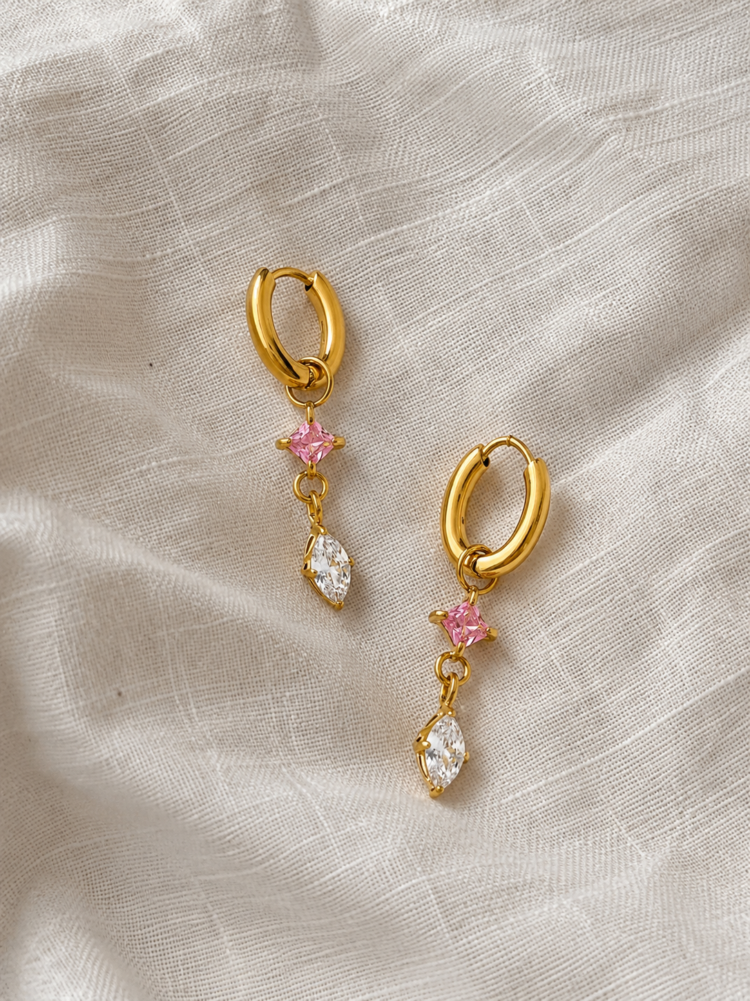 Tavi Crystal Pendant Huggie Earrings