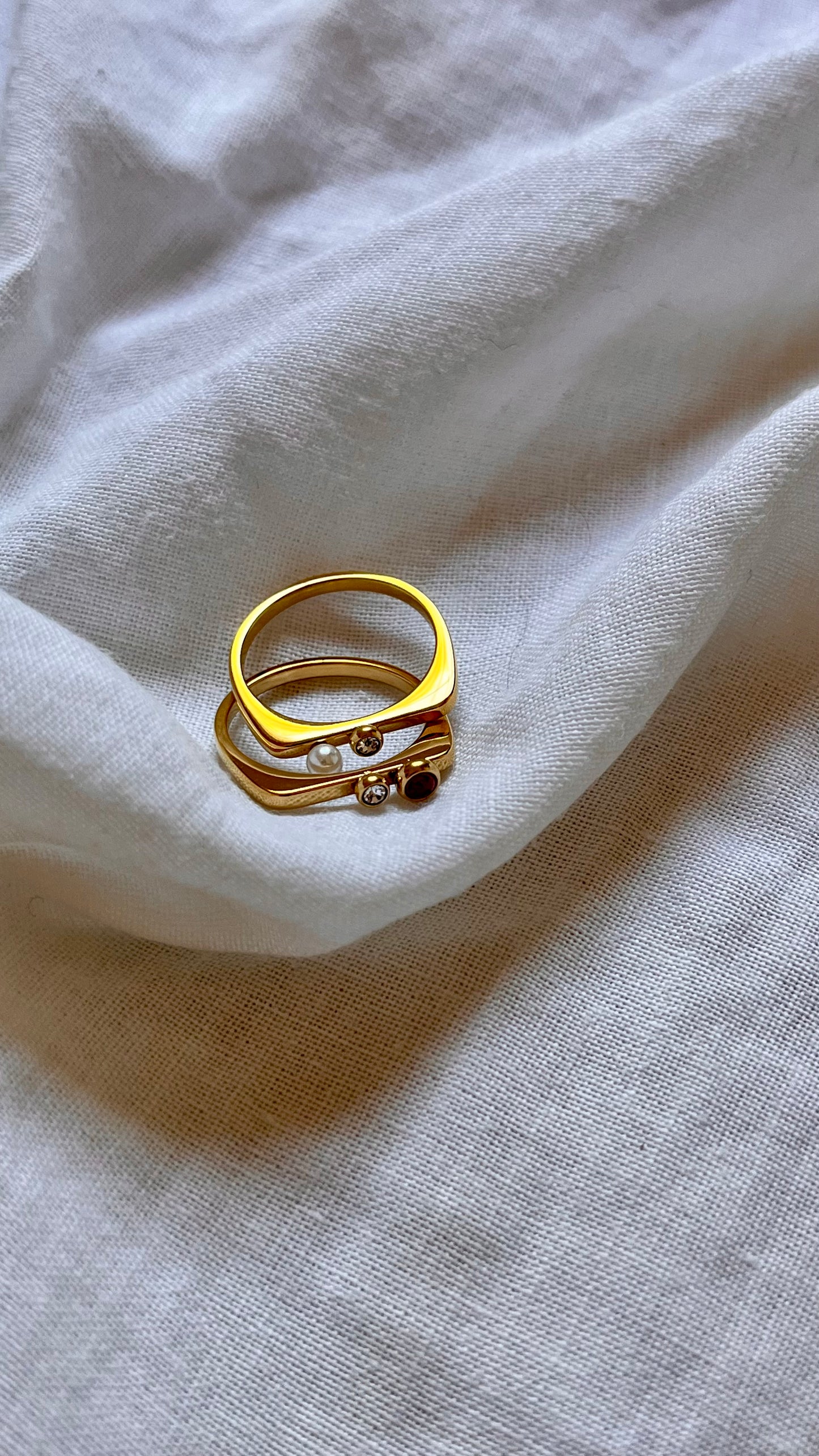 Ruby Crystal Skinny Ring