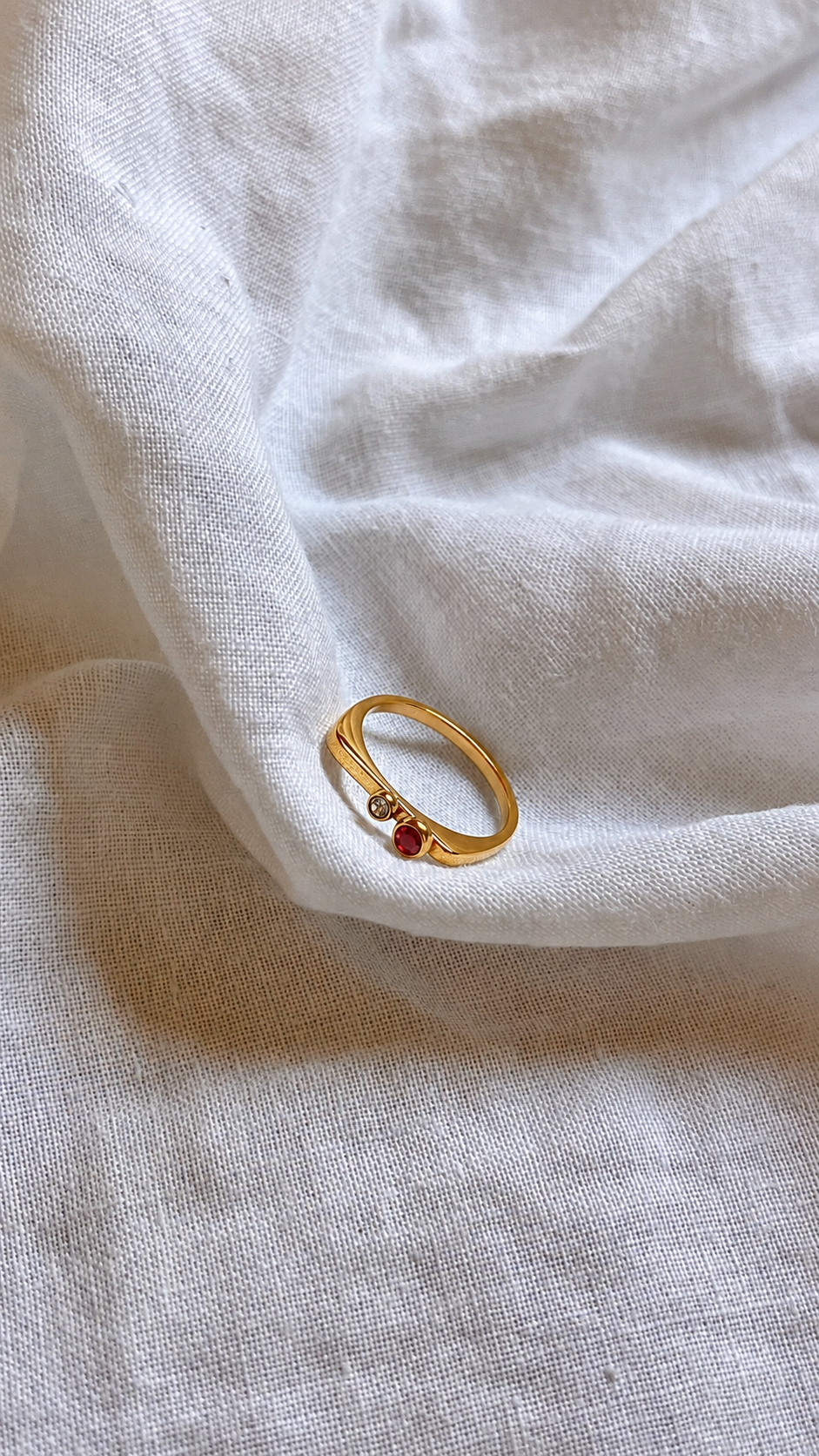 Ruby Crystal Skinny Ring