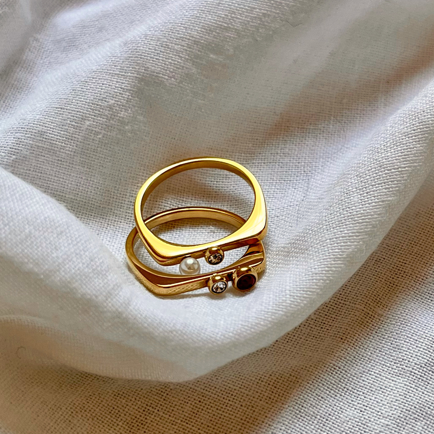 Ruby Crystal Skinny Ring
